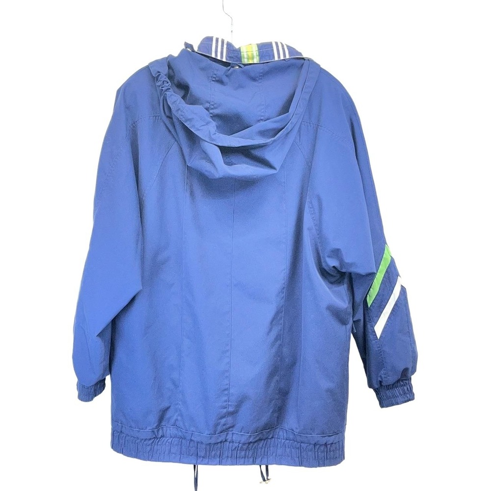 Vintage Current Seen Navy Blue Hooded Button‎ Up Windbreaker Small - Picture 2 of 11